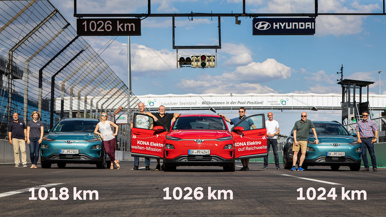 Hyundai Kona Elettrica: superati i 1000 km con una sola carica in un particolare test