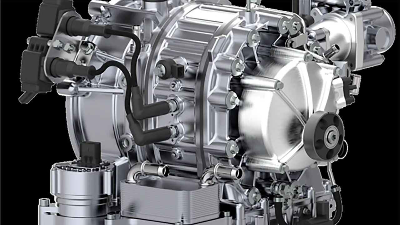 Il primo prototipo di motore rotativo cinese alla fase di accensione. Dietro c'&egrave; Changan