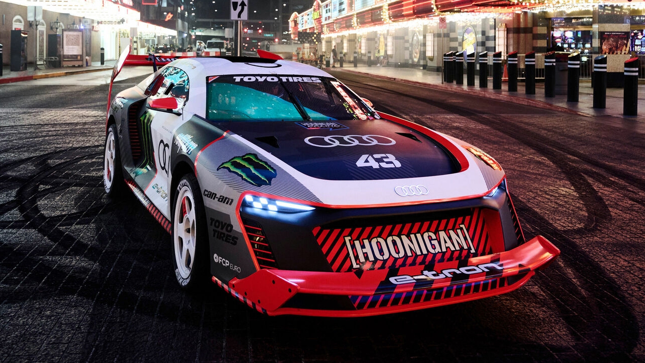 Electrikhana: il nuovo video di Ken Block con l'Audi S1 Hoonitron elettrica a Las Vegas