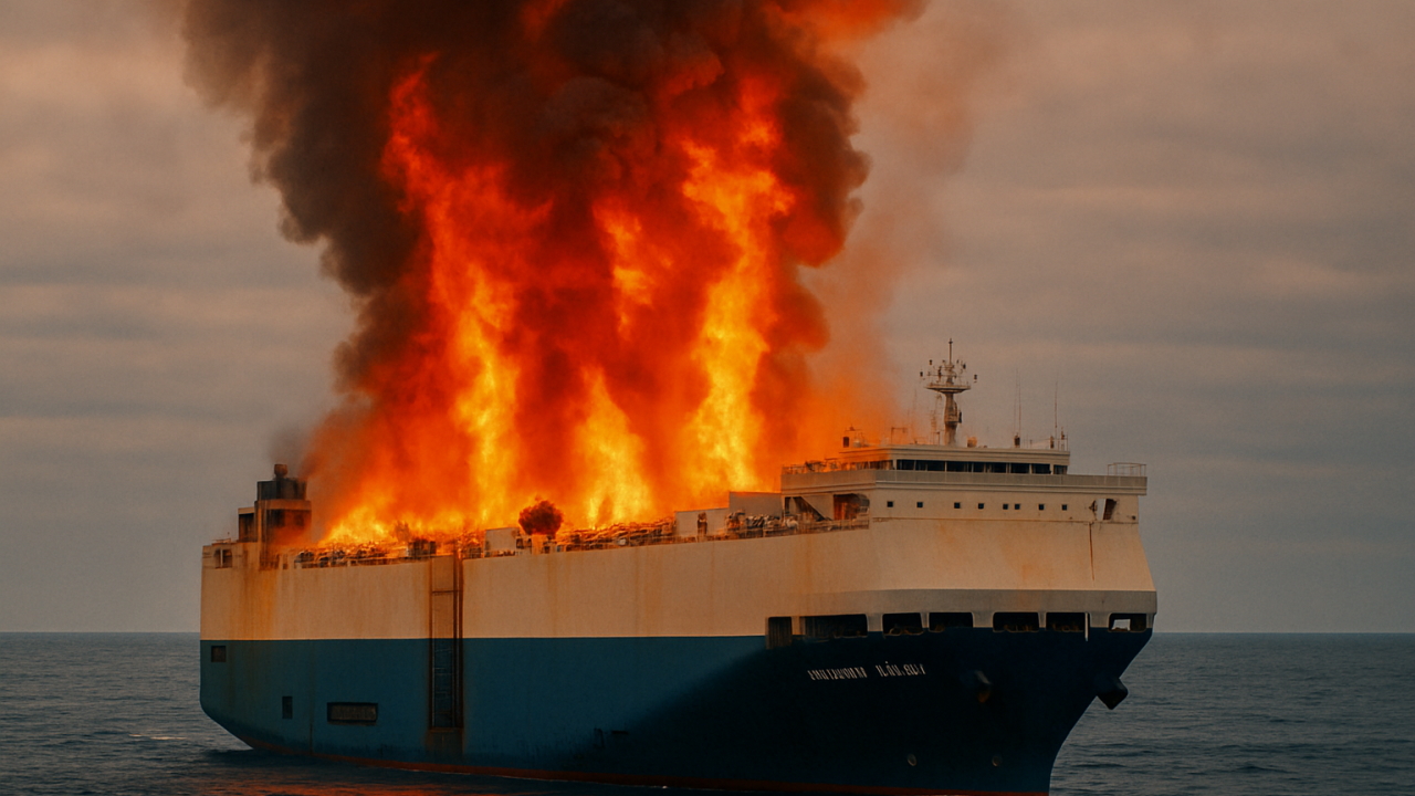 Nave cargo in fiamme in Alaska con 3.000 auto a bordo: è rischio ambientale