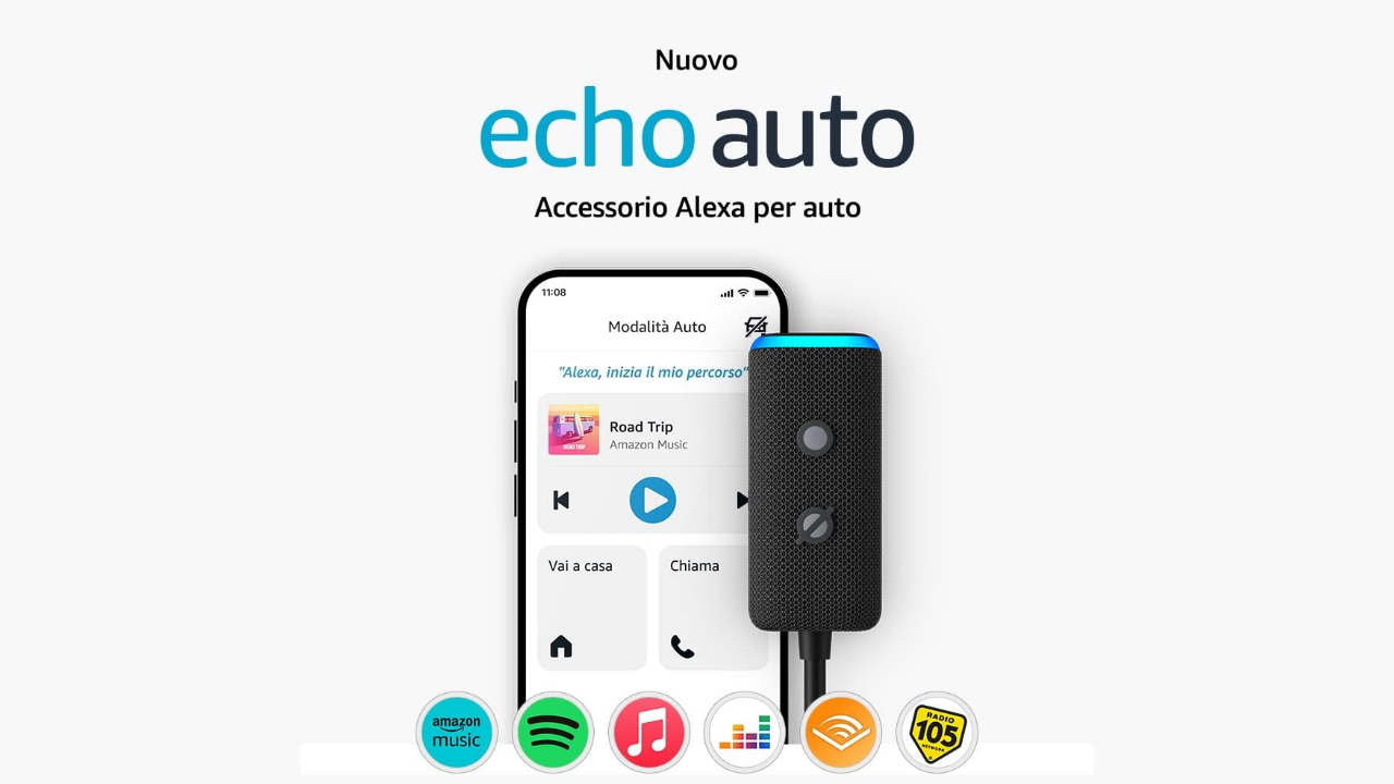 Nuovo Echo Auto va in offerta per il Prime Day: eccolo a 34,99 invece di 69,99