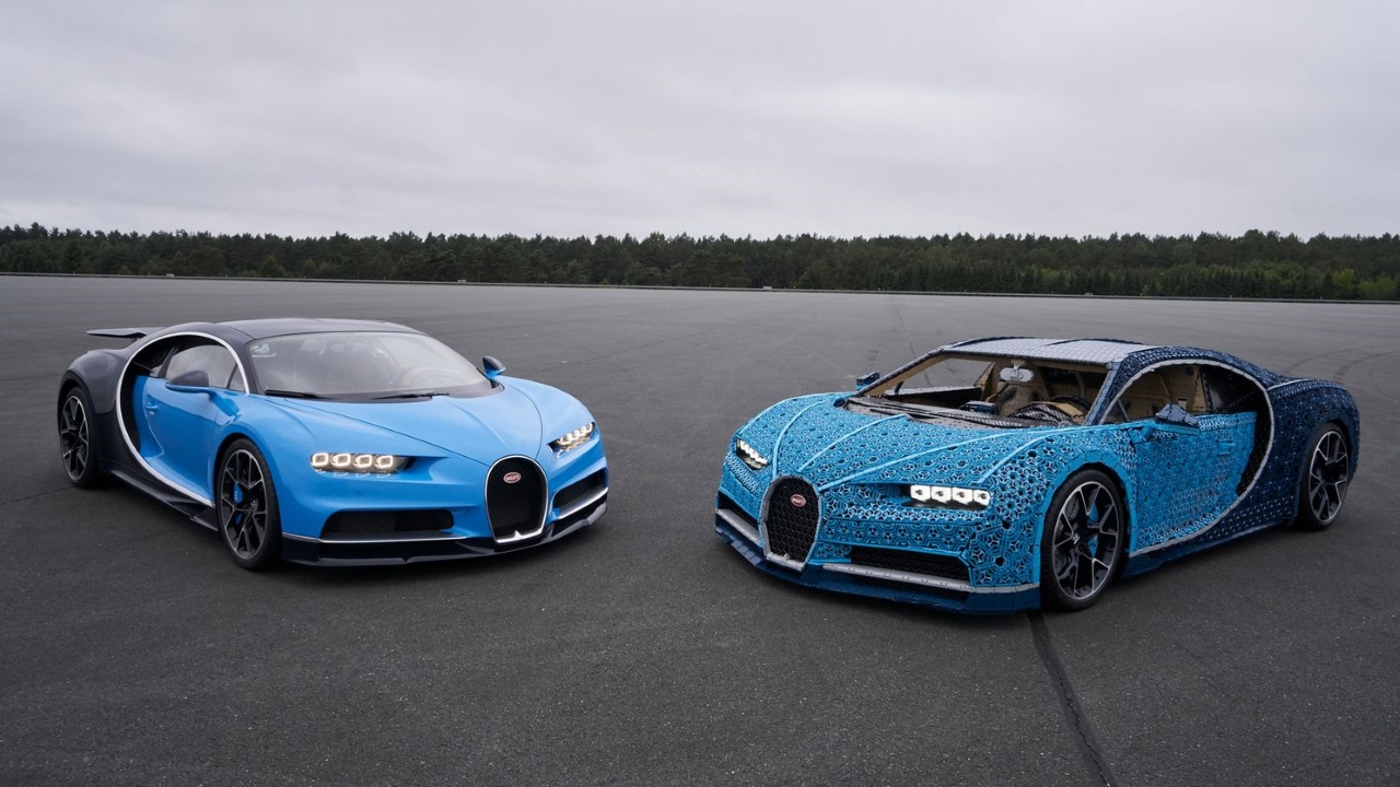 Una Bugatti Chiron realizzata interamente con mattoncini Lego