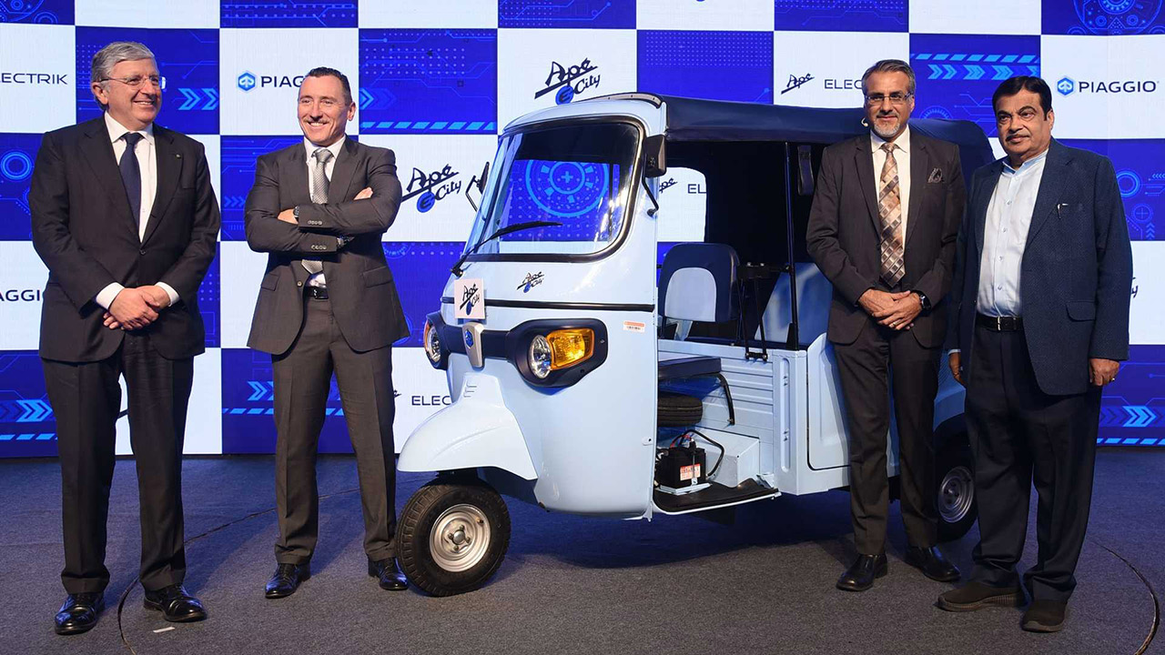 L'Ape Piaggio diventa elettrico con batterie intercambiabili per il mercato indiano