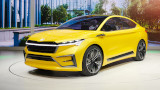 SKODA entra nel mondo dell'elettrico con il concept VISION iV: linee molto pulite con fiancate prive degli specchietti