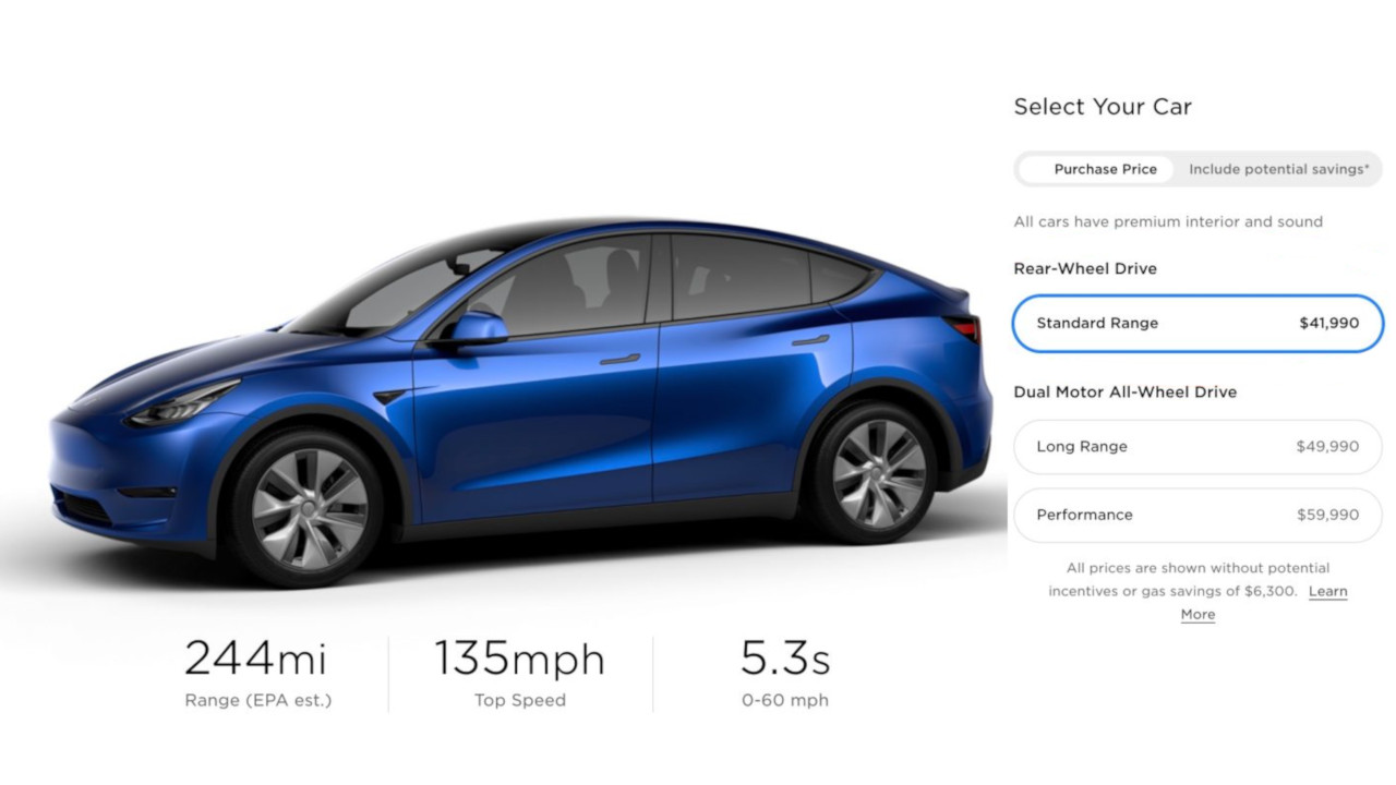 Tesla Model Y, versione standard range a 41.999$: tra gli optional configurazione 7 posti