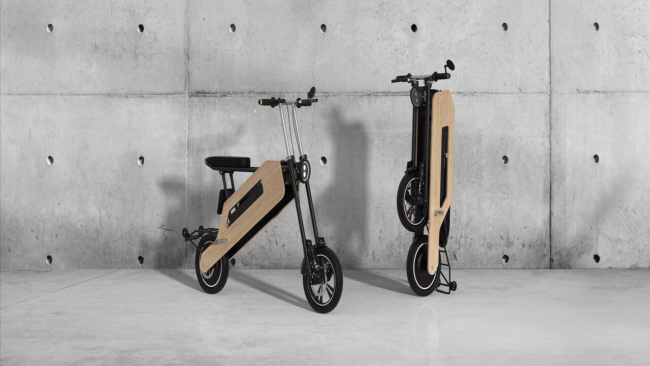 Arriva TOM, lo scooter in bambù, pieghevole e, all'occorrenza, persino powerbank  