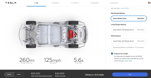 Tesla Model 3 Midrange